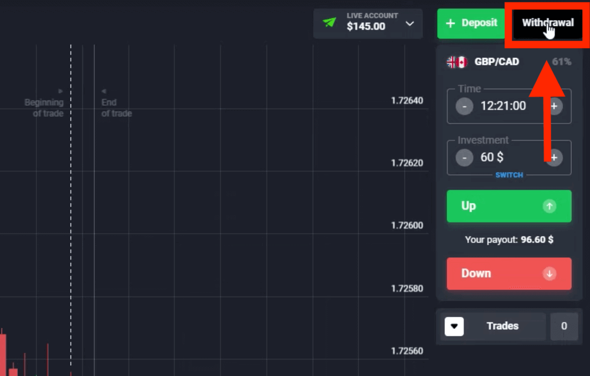 Cómo retirar y depositar dinero en Quotex