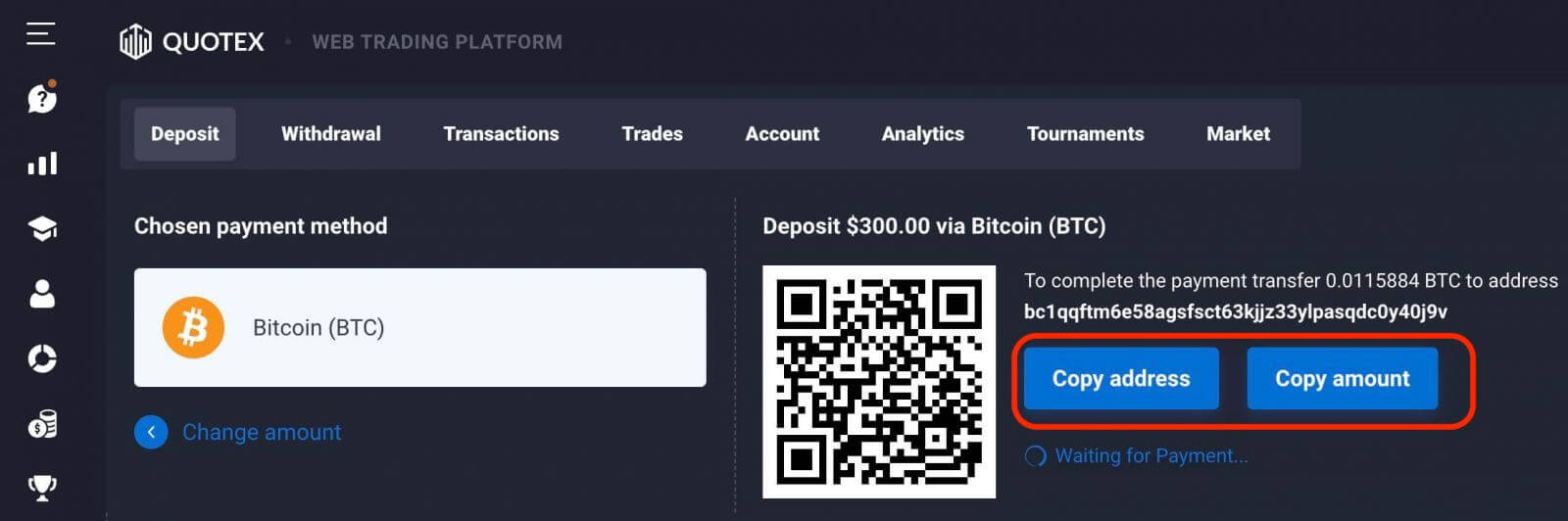 Deposit Money on Quotex from Ghana Bank Cards (Visa / MasterCard), E-payments (Airtel, Tigo, MTN, Vodafone, Perfect Money) and Cryptocurrencies