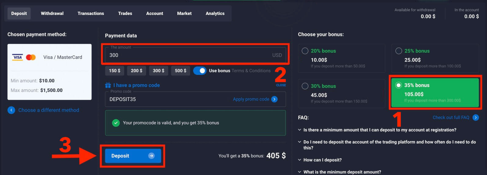 Deposit Money on Quotex from Ghana Bank Cards (Visa / MasterCard), E-payments (Airtel, Tigo, MTN, Vodafone, Perfect Money) and Cryptocurrencies