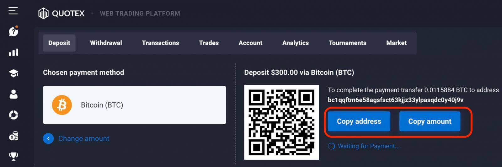 Deposit Money on Quotex from South Korea Banks Transfer, E-payments (Perfect Money) and Cryptocurrencies