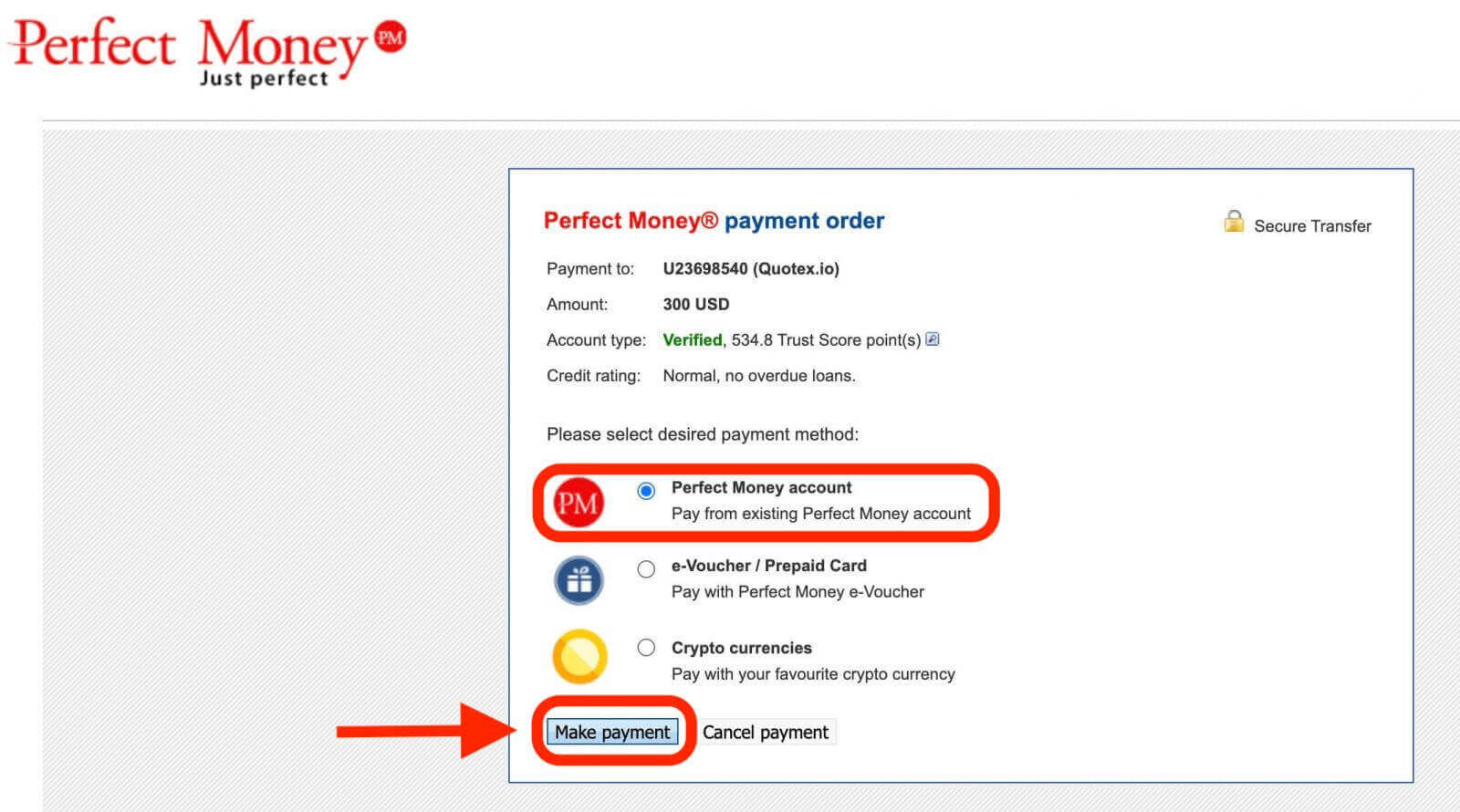 Deposit Money on Quotex from South Korea Banks Transfer, E-payments (Perfect Money) and Cryptocurrencies