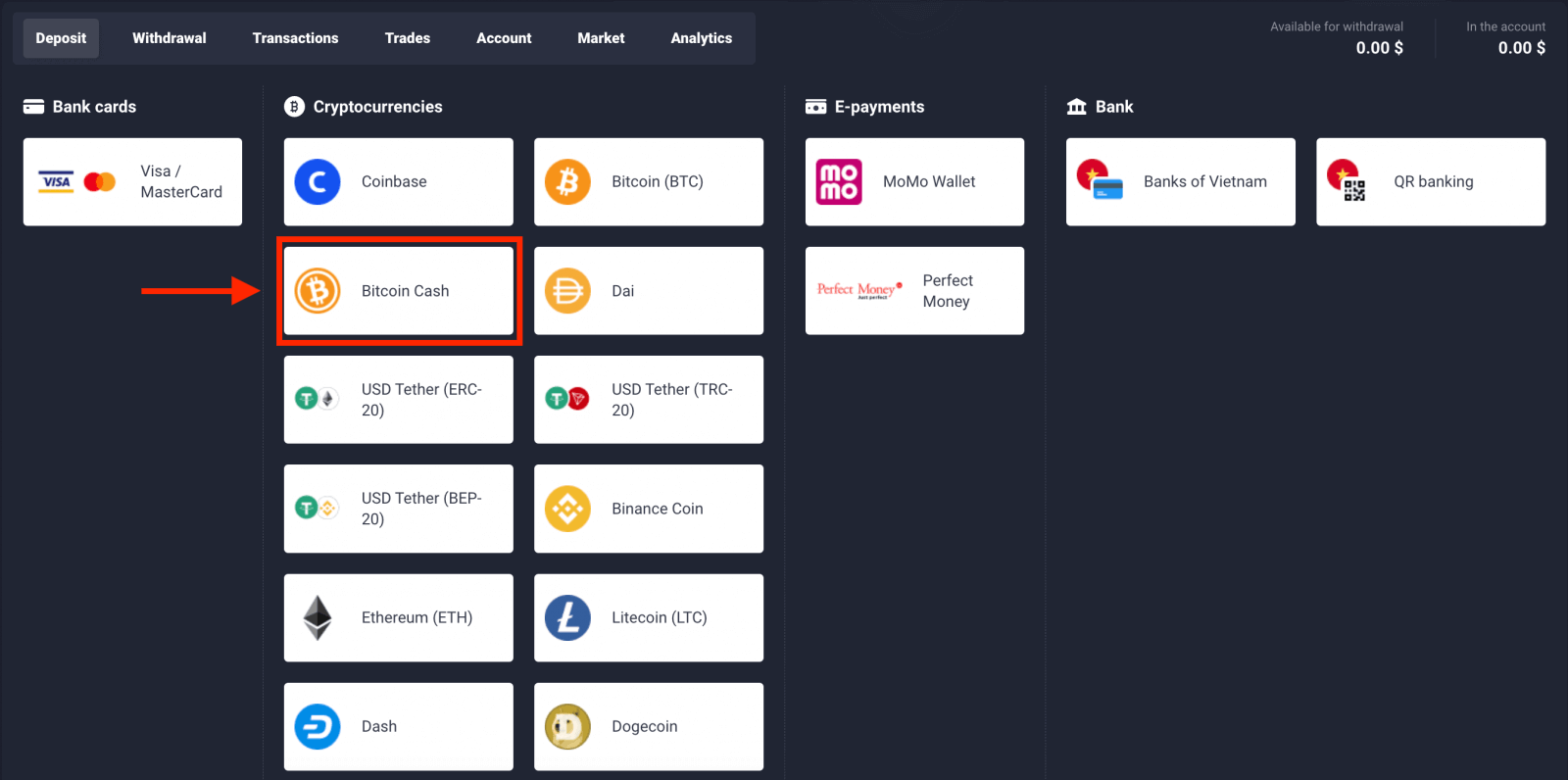 Momwe Mungasungire Ndalama ndi Cryptocurrency mu Quotex Momwe Mungasungire Ndalama ndi Cryptocurrency mu Quotex