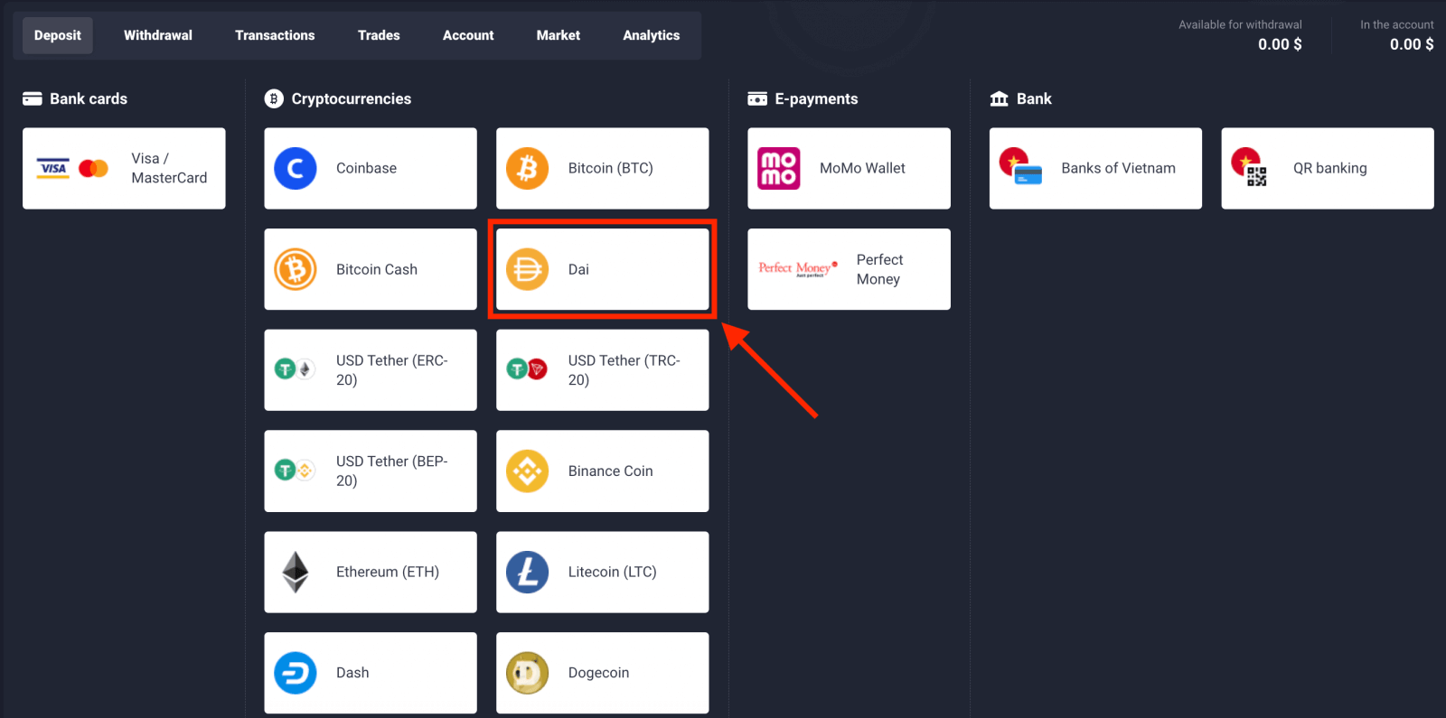 Momwe Mungasungire Ndalama ndi Cryptocurrency mu Quotex Momwe Mungasungire Ndalama ndi Cryptocurrency mu Quotex