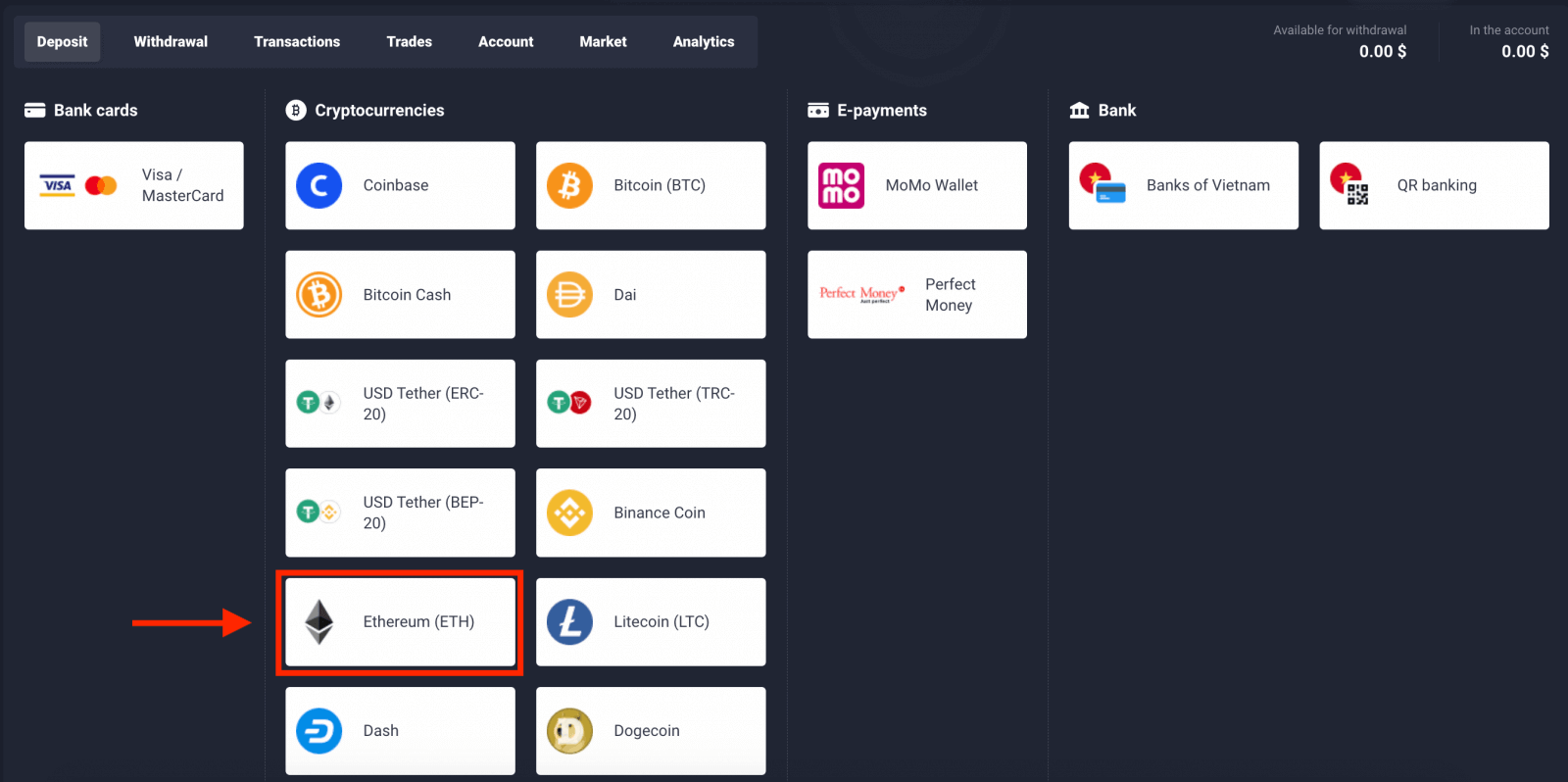 Momwe Mungasungire Ndalama ndi Cryptocurrency mu Quotex Momwe Mungasungire Ndalama ndi Cryptocurrency mu Quotex