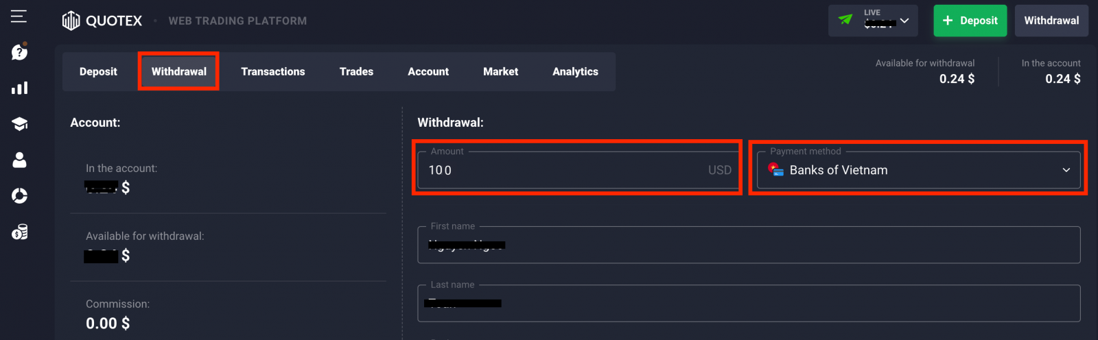 Как вывести деньги с Quotex Как вывести деньги с Quotex
