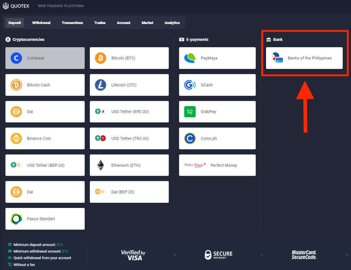 Ввод и вывод денег Quotex на Филиппинах Ввод и вывод денег Quotex на Филиппинах